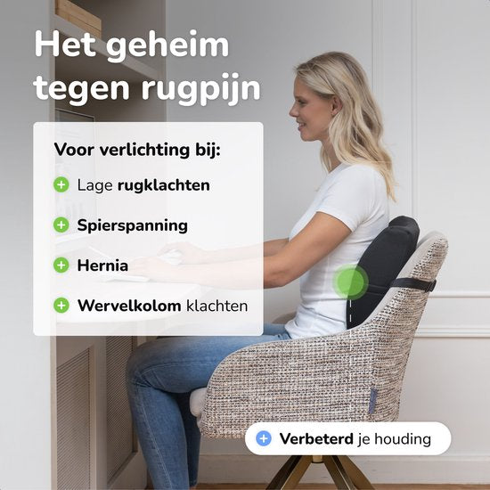 Alyze Coussin ergonomique pour le dos - Coussin lombaire voiture - Bas du dos - Coussin de lecture - Mousse à mémoire de forme - Coussin de soutien pour le lit et le canapé - Coussin de soutien orthopédique avec housse lavable