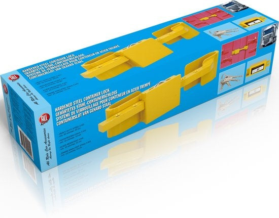 All Ride Container Lock 5KG - Serrure pour conteneur et remorque - réglable de 23 à 43 CM - acier trempé - 3 clés de rechange incluses - jaune