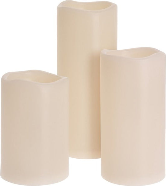 Bougies LED - utilisables à l'extérieur - avec minuterie - lot de 3