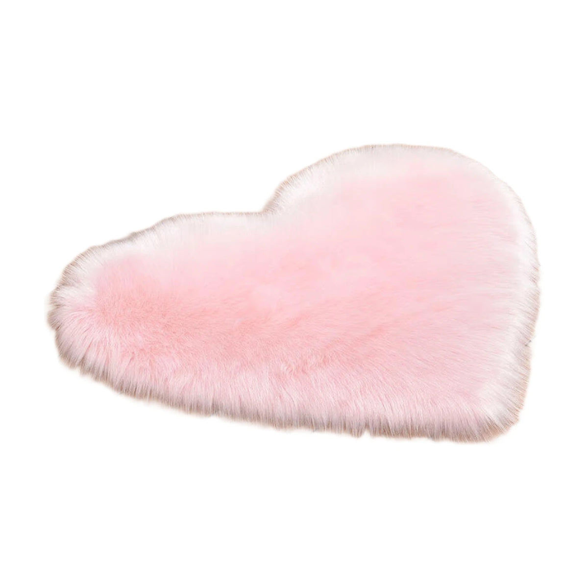 Tapis en peluche sans marque en forme de cœur - Imitation laine douce - Rose pâle - 90 x 90 cm  Description