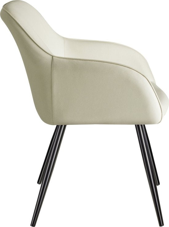 tectake® - Chaise Marilyn tissu crème/noir