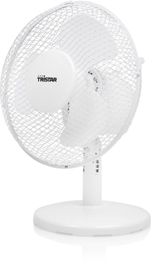 Ventilateur de table Tristar VE-5721 - Ø 23 cm - Blanc - 2 vitesses - Fonction rotation