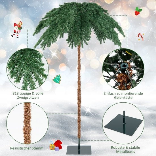 Arbre de Noël Coast Palm avec 250 lumières LED blanc chaud - 813 branches - 180 cm