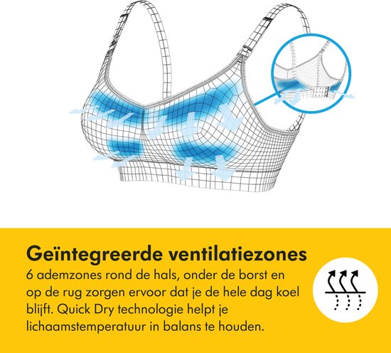 Soutien-gorge Medela Keep Cool Ultra - Soutien-gorge d'allaitement sans coutures - Soutien-gorge de grossesse avec 6 zones respirantes - Tissu Soft Touch – Confortable et offrant un bon maintien - Noir - Taille L
