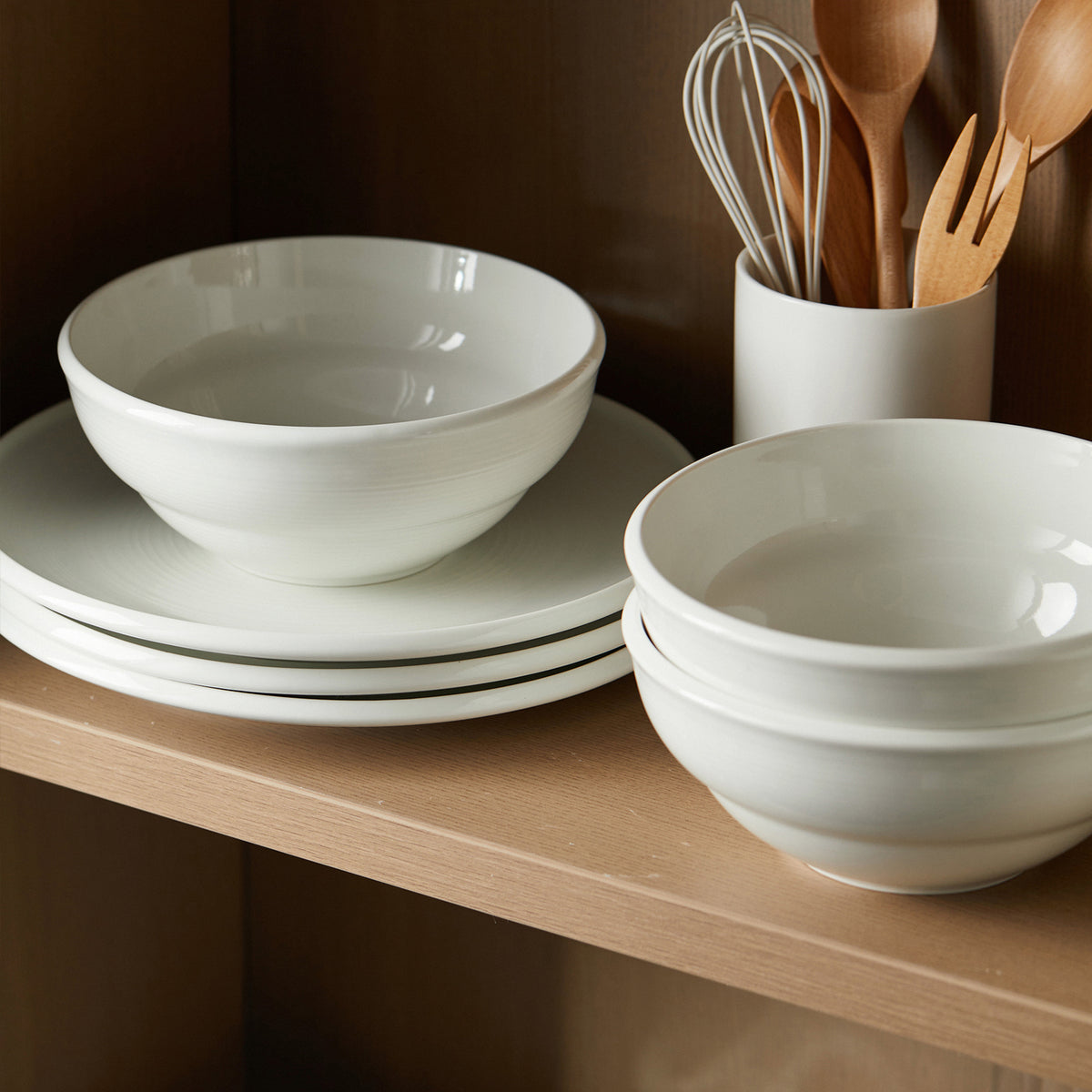 Lot de 6 bols à soupe Jiwoo ZEN - 20 cm (8 pouces) - Blanc