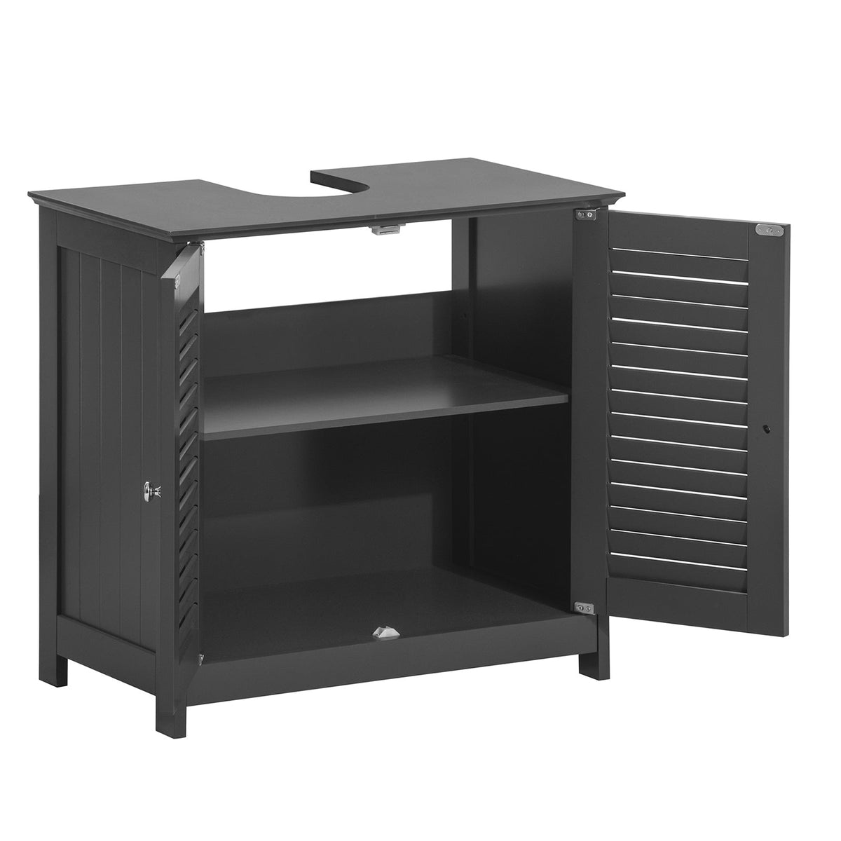 Meubles de salle de bain - SoBuy - 2 portes et 2 étages - 60x35x58 cm - Gris