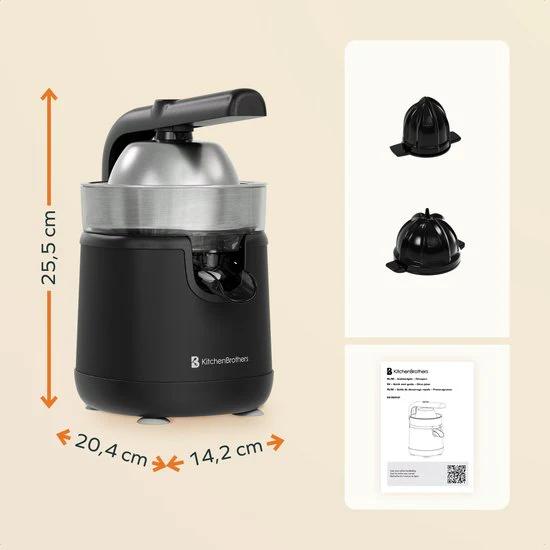 KitchenBrothers Presse-agrumes - Avec bec et poignée - 0.35L - Noir