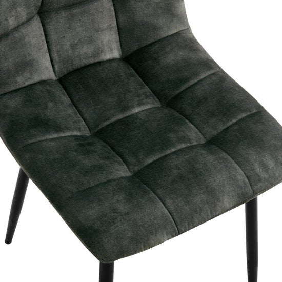 Chaise de salle à manger Yerevan – Vert sobre | Lot de 2