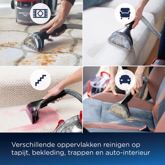 Nettoyeur de taches portable BISSELL SpotClean Pro - Nettoyage professionnel avec moteur de 750 W - Nettoyeur de moquette pour canapé, voiture et matelas - Nettoyeur de moquette - Réservoir de grande capacité - Machine de nettoyage - Nettoyeur de canapés