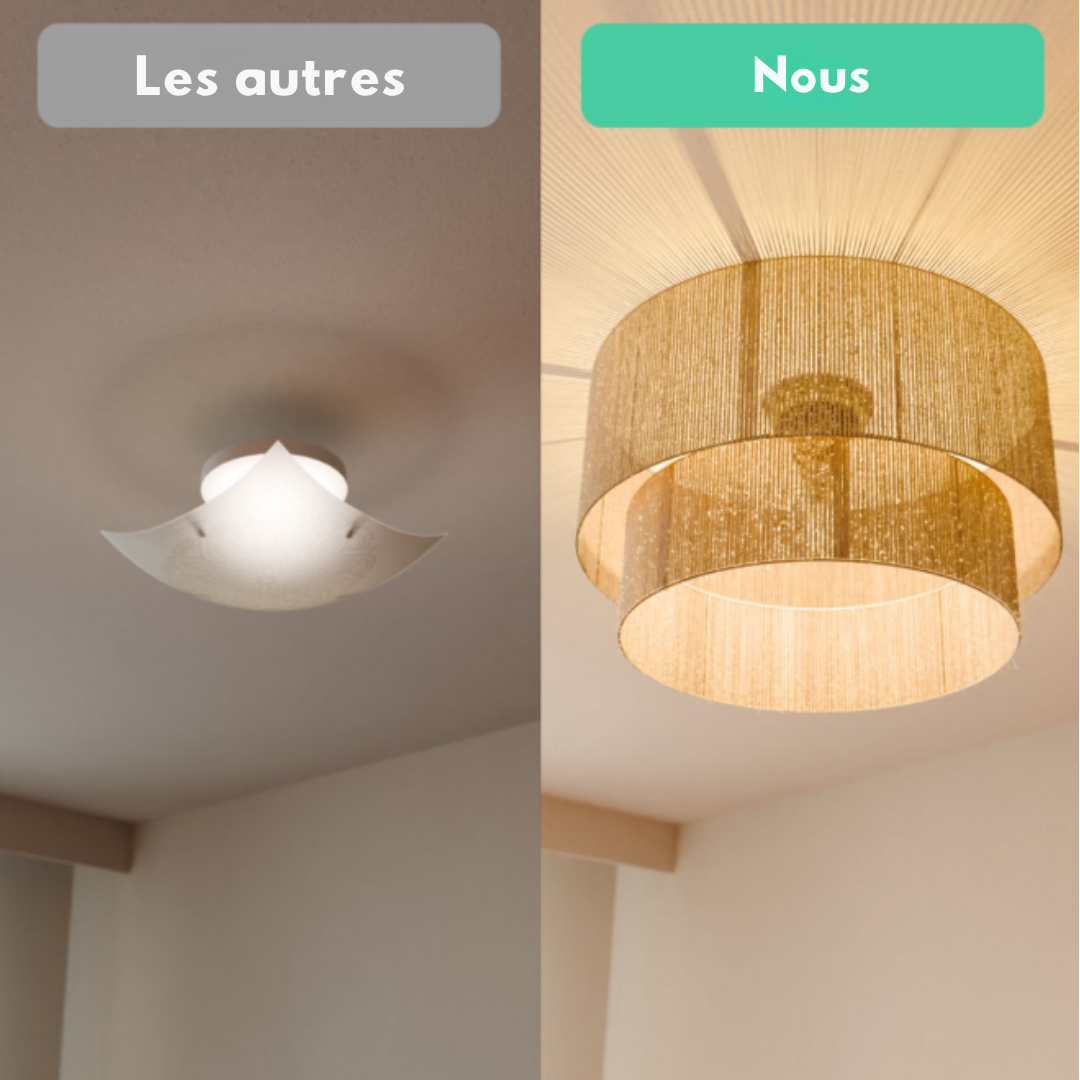 Plafonnière Nolt - E27 Lampe - 10W - ⌀ 45cm - Jute - Marron