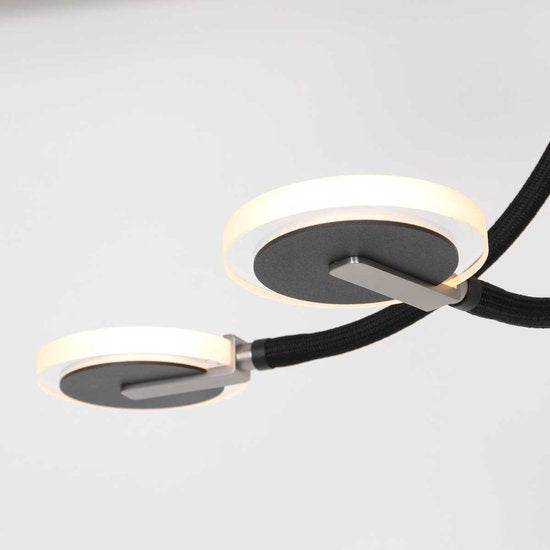 Plafonnier Turound 3375ZW – Lampe design noire avec verre, 91,5 cm, orientable et inclinable, Steinhauer, LED, à intensité variable, 5 000 lumens