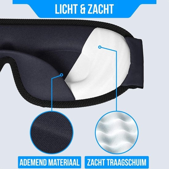 Strex Luxury Sleep Mask - 3D Ergonomic - 100% Darkening - Memory foam - Sleep Mask - Eye Mask