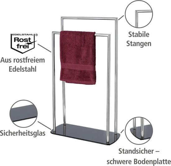 Porte-serviettes WENKO Ravina en acier inoxydable brillant, résistant à la rouille