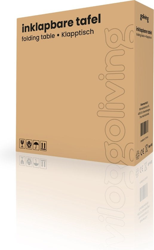 Table pliante - Goliving - Table de camping - Table pliante d'extérieur - Résiste aux intempéries - 122 x 60 x 74 cm - Noir