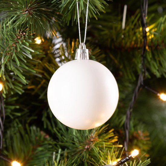 Boules de sapin de Noël 24pcs Ø6cm - Plastique brillant mat - Vert