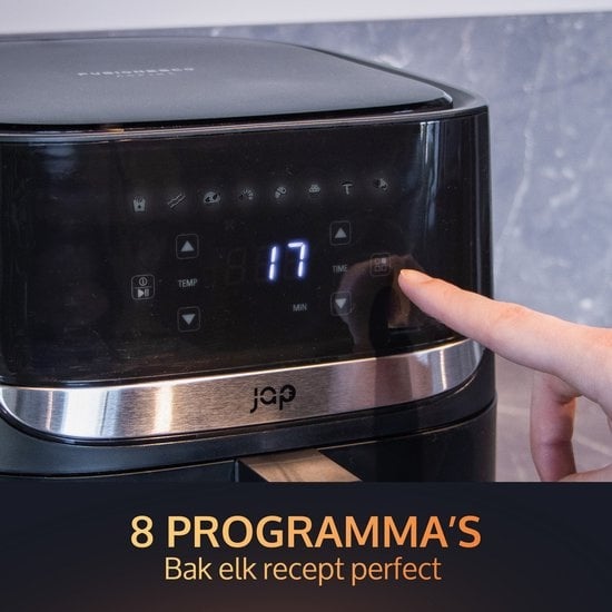 JAP Appliances Aspire - XXL Airfryer (5.6 litres) - 20 feuilles de papier sulfurisé incluses - 1, 2 à 6 personnes - Livre de recettes - 8 programmes automatiques - Grande friteuse à air chaud XL - Écran tactile numérique - Sans PFAS - 1700W