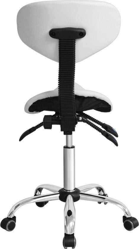 Tabouret de selle ergonomique - tabouret de barbier - tabouret - réglable en hauteur - dossier inclinable et réglable
