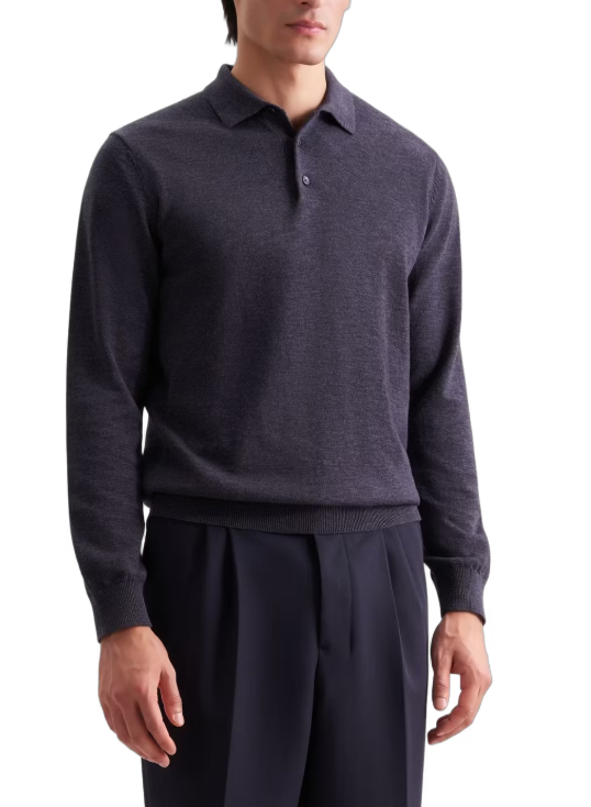Polo-pull en maille pour homme Seidensticker - Bleu marine - Taille M - 100 % coton
