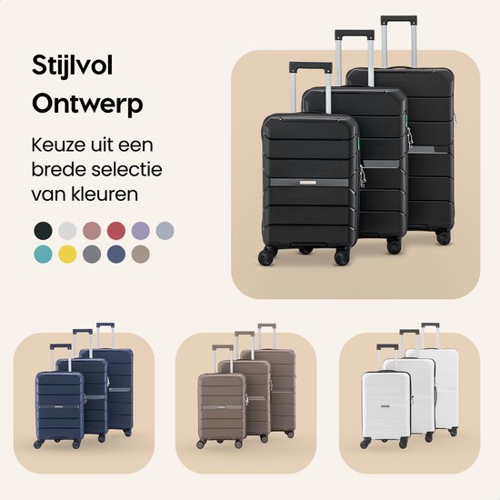 SKYCASES Urban Adventurer - Valise à main - Verrouillage par numéro - 44L - Roues pivotantes - Valise de voyage avec serrure à bagages - Trolley léger - Noir