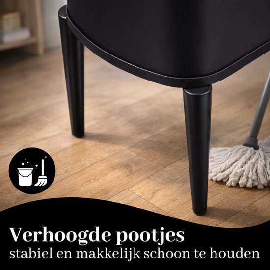 Bayt Poubelle sur pieds - Poubelle 60 litres - Poubelle - Corbeille - Acier inoxydable - Noir - 53L