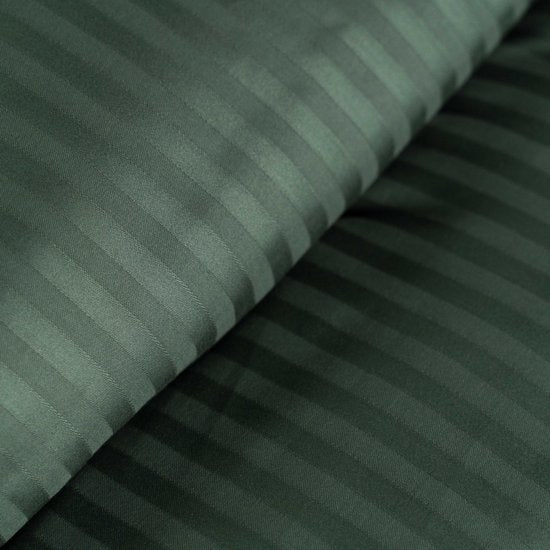 Housse de couette Kayori Elin en satin de coton - 240 x 200-220 cm + 2 taies d'oreiller - Lit double - Vert foncé