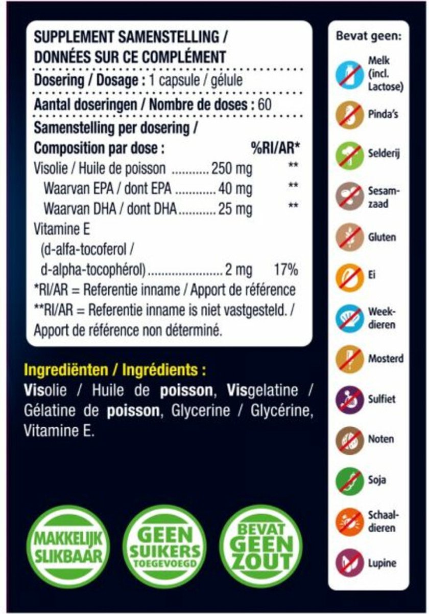 Lucovitaal Fish Oil Omega 3 Mini Softgels 60 pieces - Capsules compactes avec Vitamine E