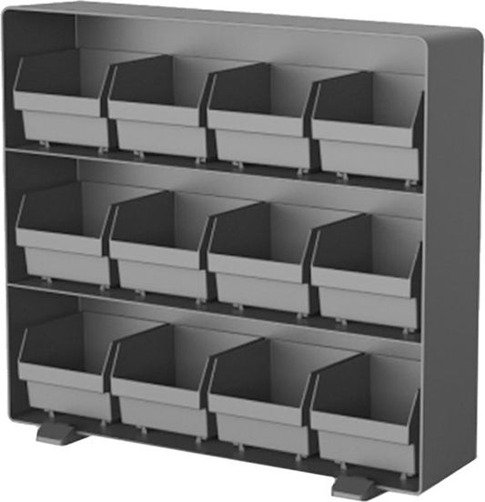BRASQ Tea Organiser Black TB200 - Boîte à thé 12 compartiments - organiseur de cuisine - Boîte à thé - Porte-sachets de thé - Système de rangement peu encombrant
