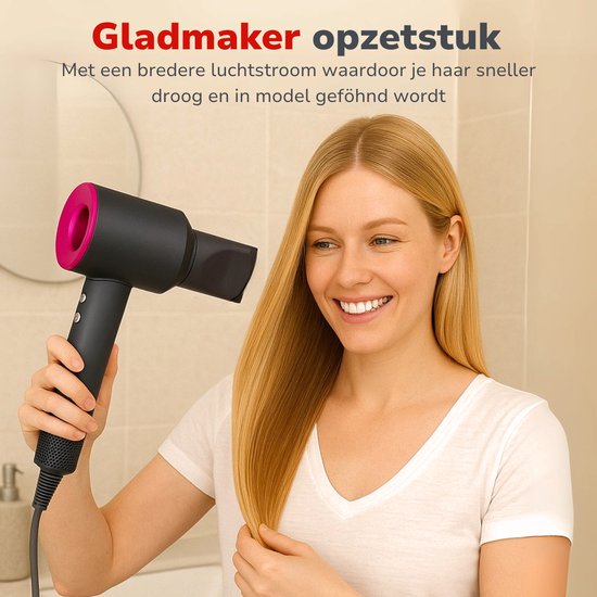 Sèche-cheveux ionique Alpina 1600 W - Sèche-cheveux à 3 réglages de chaleur - Sèche-cheveux avec fonction « Cool Shot » et autonettoyage - Sèche-cheveux avec embout magnétique à 360° - Technologie ionique - Gris