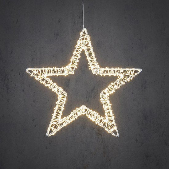 Luca Lighting Pendentif étoile avec éclairage LED blanc chaud - Ø36 cm - Métal - Blanc