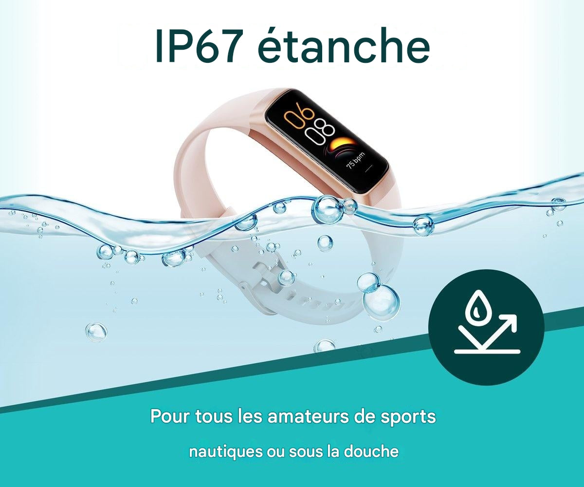 Montre connectée FITAGE, Traceur d'activité, Podomètre, Rose