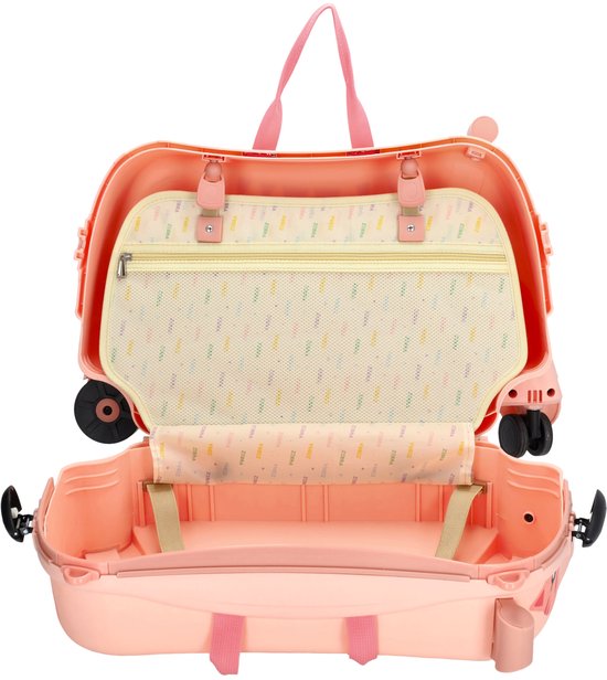 Valise Zebra Trends Ranger pour enfants - Bagage à main - Enfants - Valise avec siège - Rose