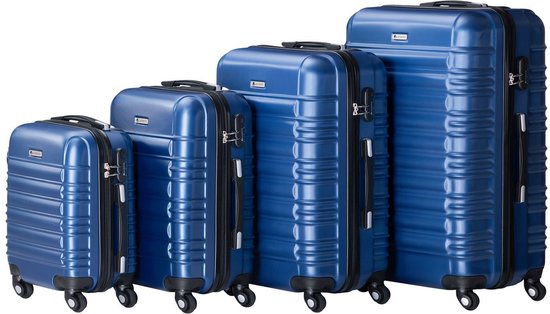 Ensemble de valises à roulettes / Ensemble de valises Rome - 4 pièces - Bleu - ABS