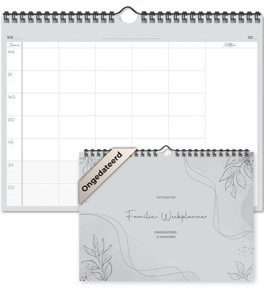 Systemyze Family Planner Basic 2025 - Agenda - Semainier - Agenda familial - Non daté - Gris