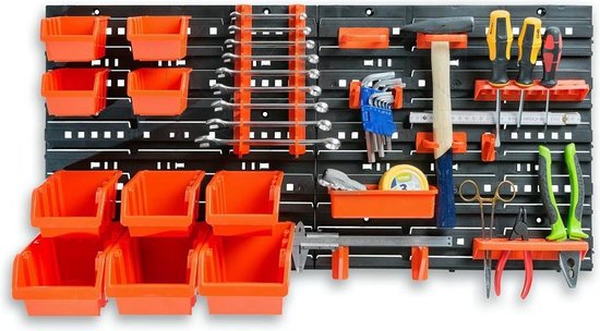 Rangement mural outils + vis mutifonctionnel 31 pièces 80 cm de large