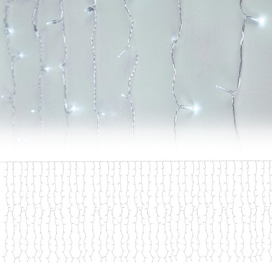 Rideau lumineux - 240LED - 225x150cm - blanc froid