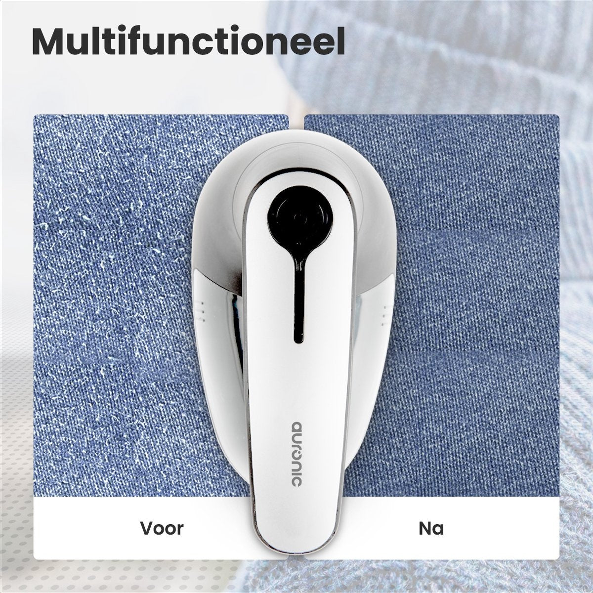 Auronic Electric Lint Remover - Sans fil - 2 accessoires supplémentaires - Blanc