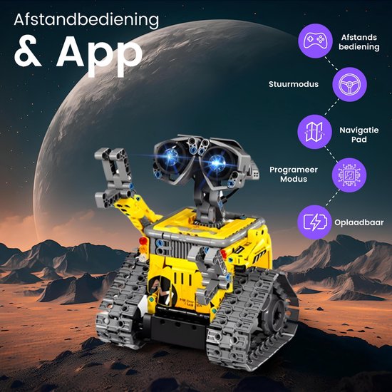 Qualitá® 3 in 1 Robot Construction Kit - Jaune - Jouets Robot pour Enfants - Interactif - STEM & Educational Toys - De 7 à 9 ans - Garçons - Programmable & Contrôlable