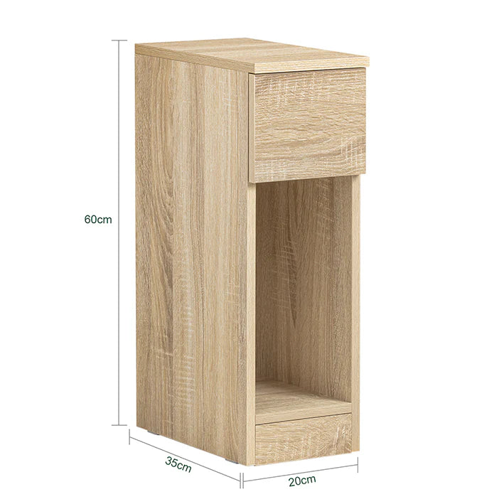 SoBuy Table de nuit avec tiroir - Lot de 2 - Table d'appoint - Marron clair - 20x60x35cm - FBT111-Nx2