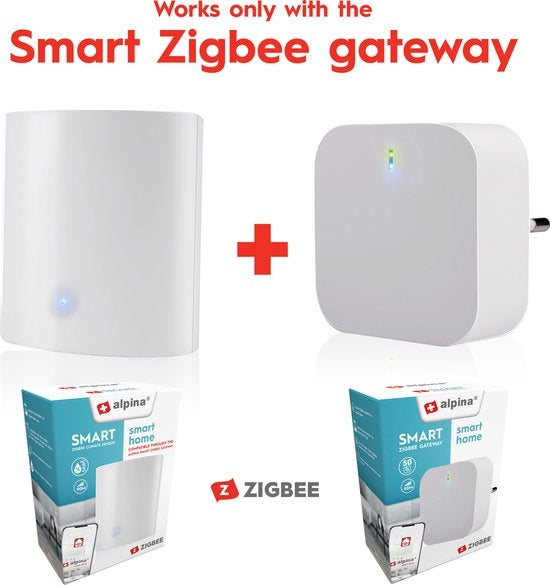 alpina Smart Home - Détecteur d'eau intelligent - Détection de fuites - Distance de détection de 90 m - Étanchéité IP66 - Capteur de fuites