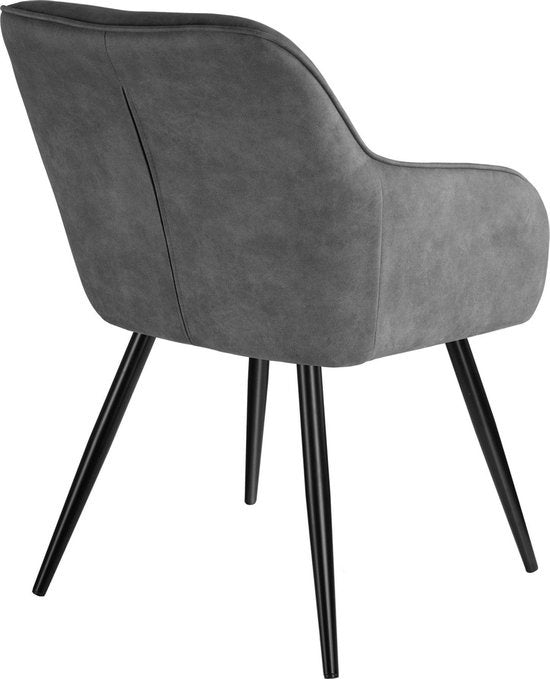 tectake - Chaise Marilyn tissu gris/noir SKU : 403666