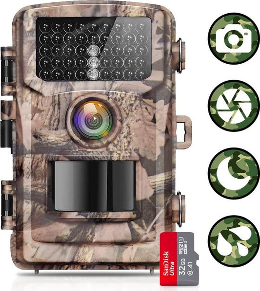 AyeCam Wildcamera - Draadloos - Wildcamera met Nachtzicht – Infraroodcamera – Inc. 32 GB SD Kaart - 4K Ultra HD Camera - met Geluidsopname