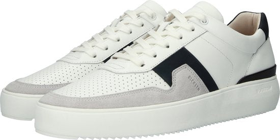 Blackstone MARBLE COLTON - DG513 Blanc Bleu foncé - Baskets basses - Homme - Blanc - Pointure : 43