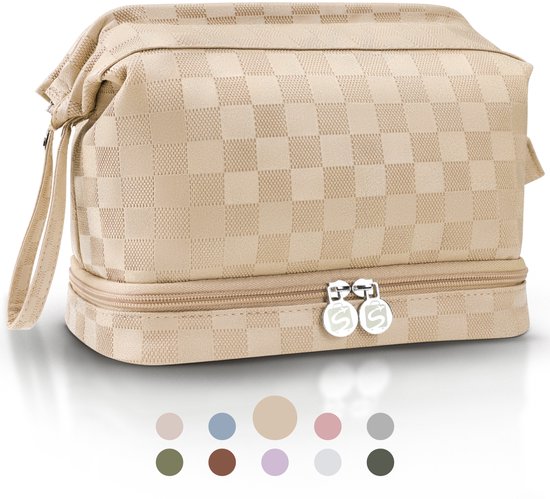 Skycases Travel Essentials - Trousse de toilette et de maquillage - Imperméable et compacte - Convient pour le voyage et l'usage quotidien - Unisexe - Or
