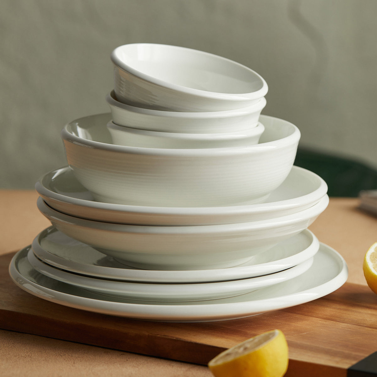 Lot de 6 bols à soupe Jiwoo ZEN - 20 cm (8 pouces) - Blanc
