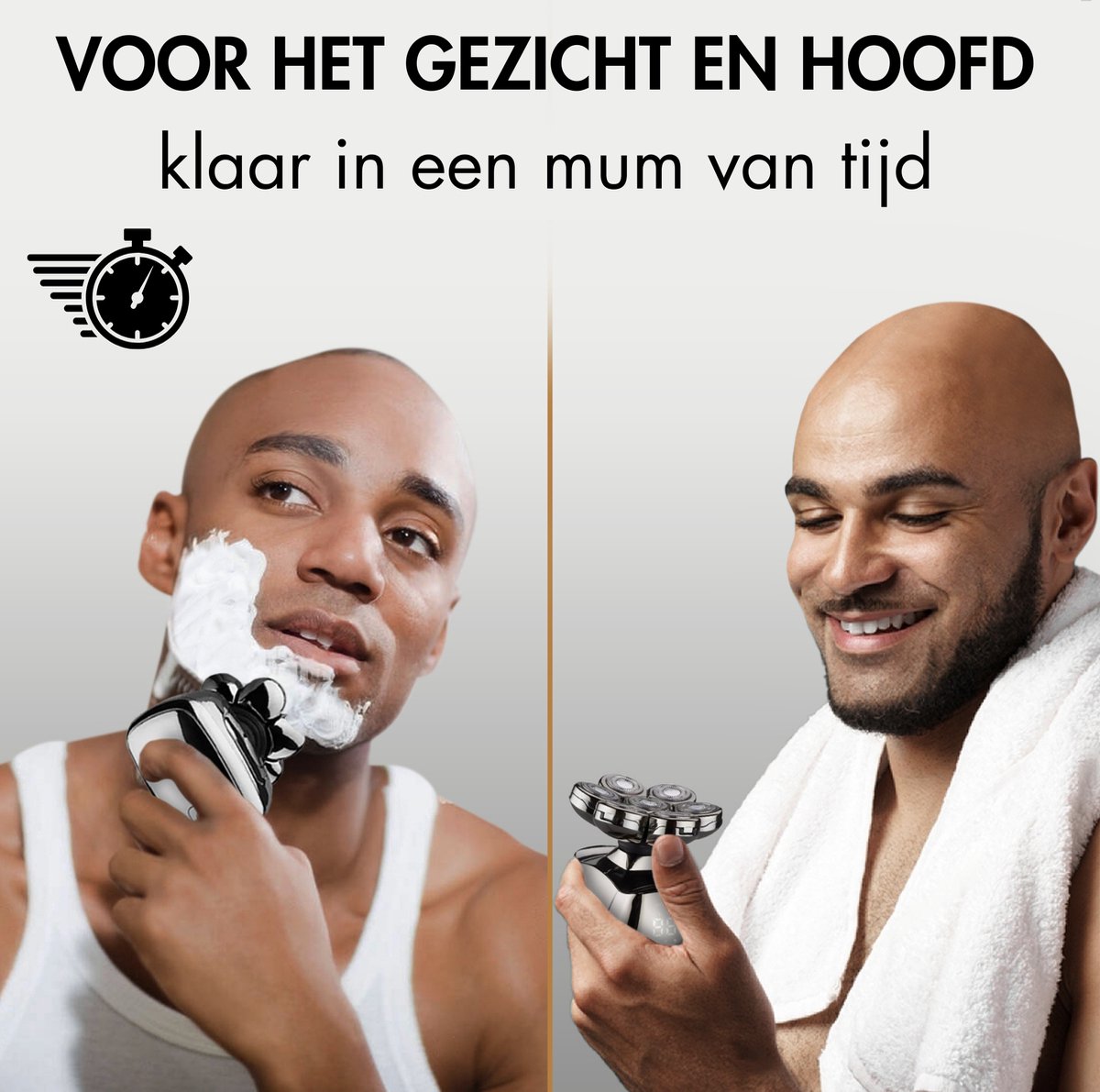 Sansbeauté® Skull Sharp PRO - Rasoir pour homme - Rasoir électrique pour le visage et la tête - Wet & Dry - Chargement sans fil - Electrique