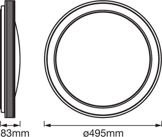 Plafonnier Ledvance Smart WiFi Orbis Frame – Ø 49,5 cm – Panneau LED 32 W avec fonction « Tunable White » et variateur d'intensité – Blanc