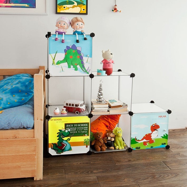 SoBuy Bibliothèque pour enfants - Étagère pour livres et jouets - 6 cases - 38 x 38 x 38 cm