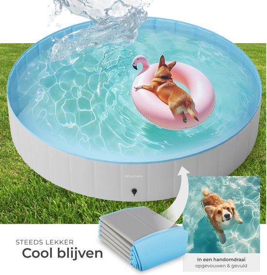tectake® Dog Pool - Piscine pour chiens - Piscine à balles - Pliable - ⌀160 cm - Très robuste - Facile à remplir et à vider