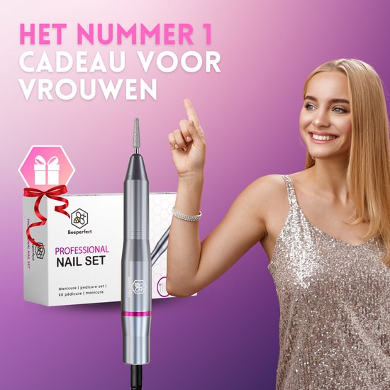 Beeperfect® Lime à ongles électrique - Routeur d'ongles - Ensemble manucure et pédicure - 11 embouts et 60 rouleaux de ponçage