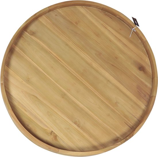 Plateau AXI Dewi en teck Ø 60 cm – Plateau rond – Teck – Pour verres et décoration de table – Pour l'intérieur et l'extérieur